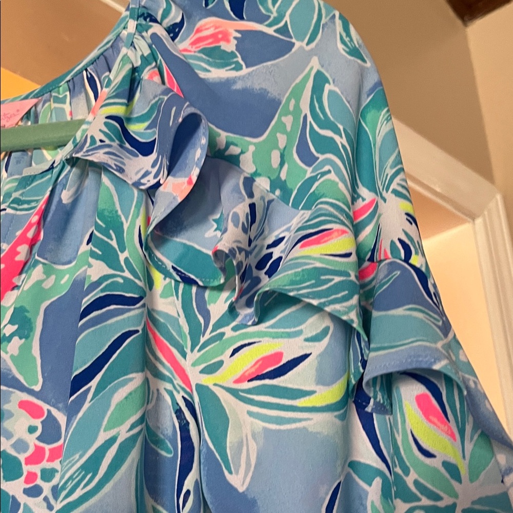 Floral Blue Women's Top Lilly Pulitzer - Picture 4 of 11